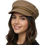 Funky Junque Newsboy Hat For Women – Trendy Greek Fisherman Cap, Classic Women'S Baker Boy Newsies Hat, Ladies Fashion Caps