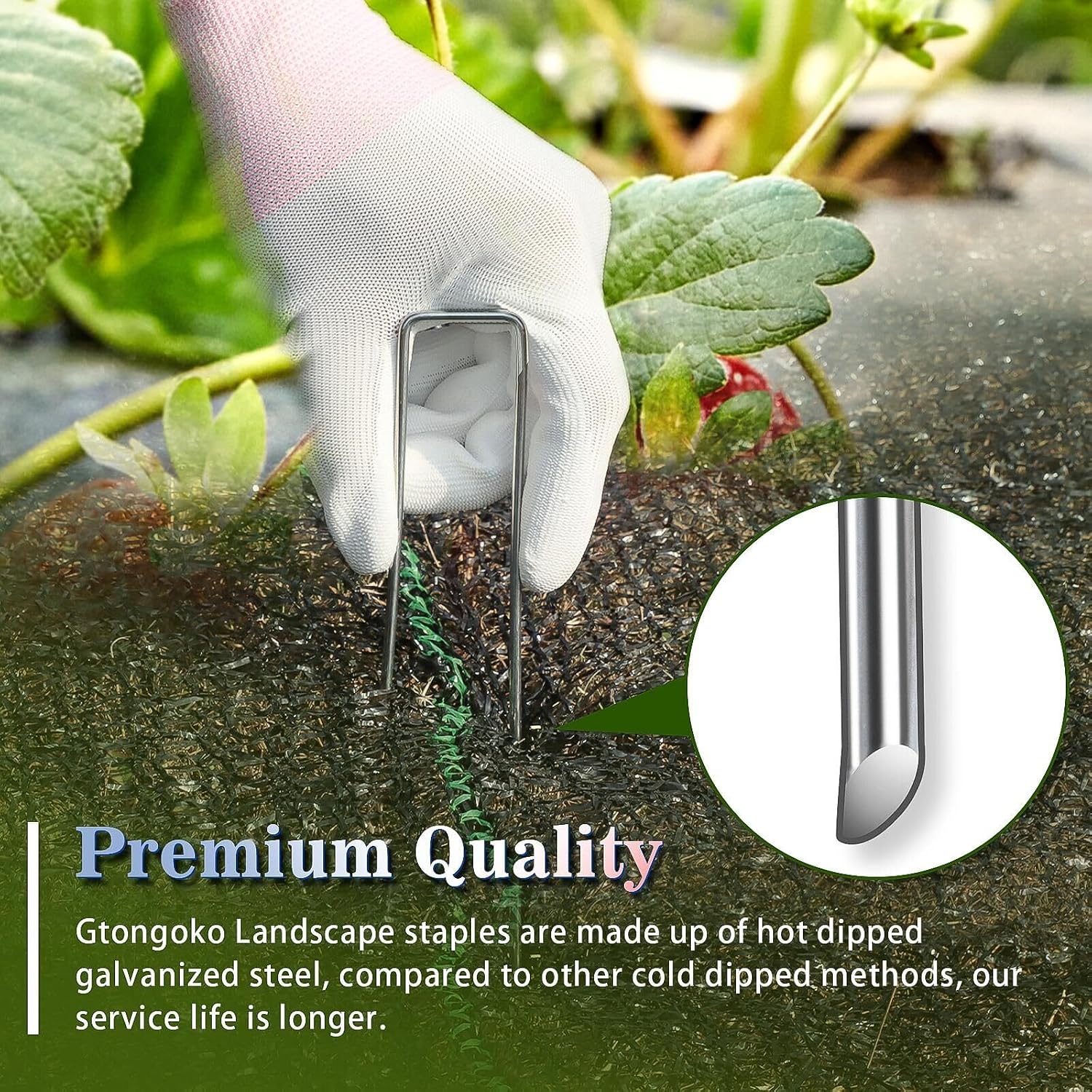120 Pack Landscape Staples 6 Inch, 11 Gauge Heavy Duty Galvanized Garden Stakes For Weed Barrier Fabric, Ground Cover, Artificial Turf, Sod, Netting And Irrigation Hose