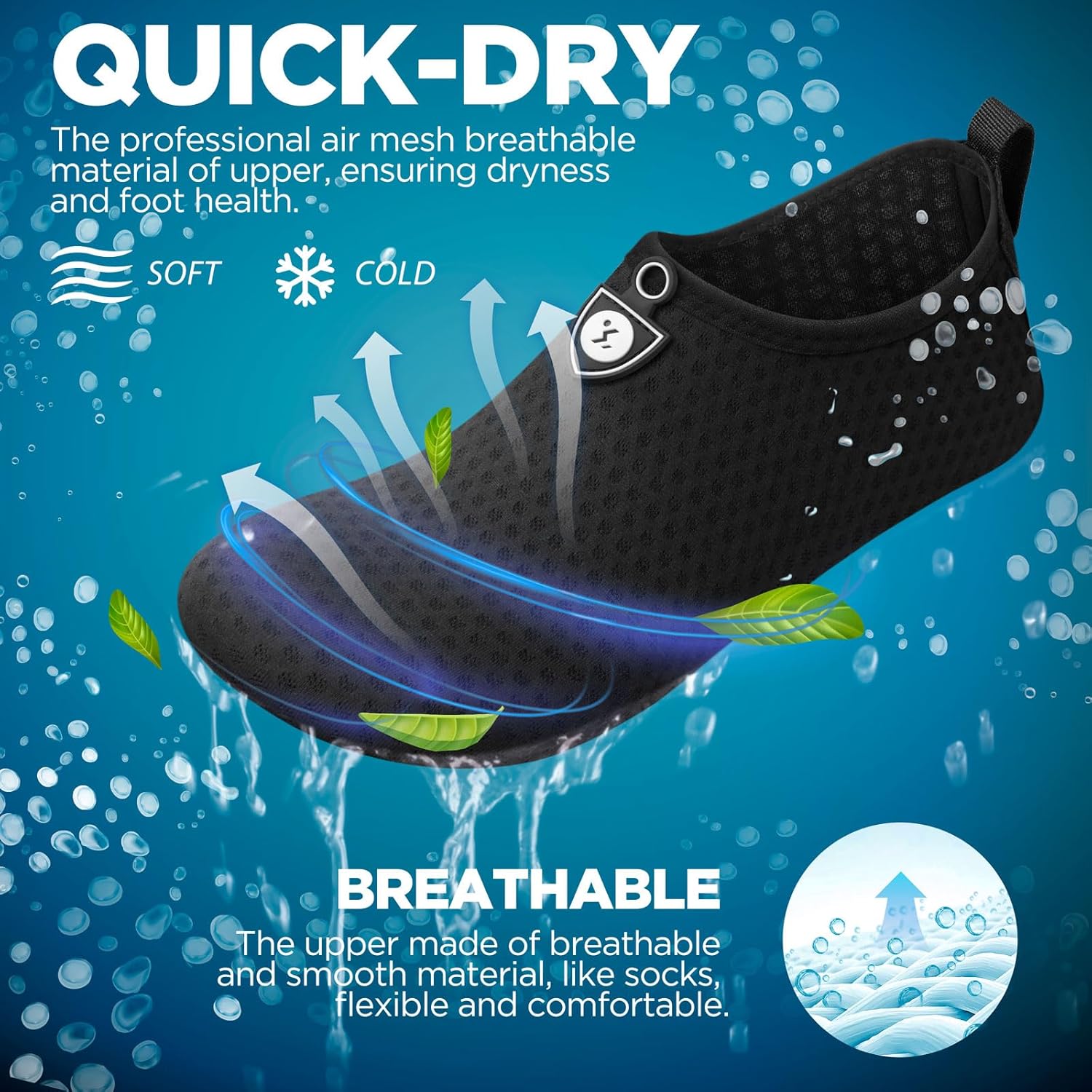 SIMARI Water Shoes for Women Men Swim Aqua Socks Beach Pool Essentials Barefoot Surf River Boat Kayak Sea Yoga Sand Exercise Sport Accessories Breathable Quick-Dry Adult Youth Kid Size SWS001