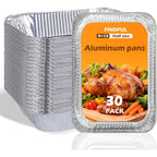 Findful Aluminum Pans 9x13 (30 Pack) – Foil Pans, Aluminum Trays for Cooking, Baking, Storing & Prepping Food – Tin Foil Pan, Disposable Baking Pan – Heavy-Duty, Leak-Proof & Oven-Safe