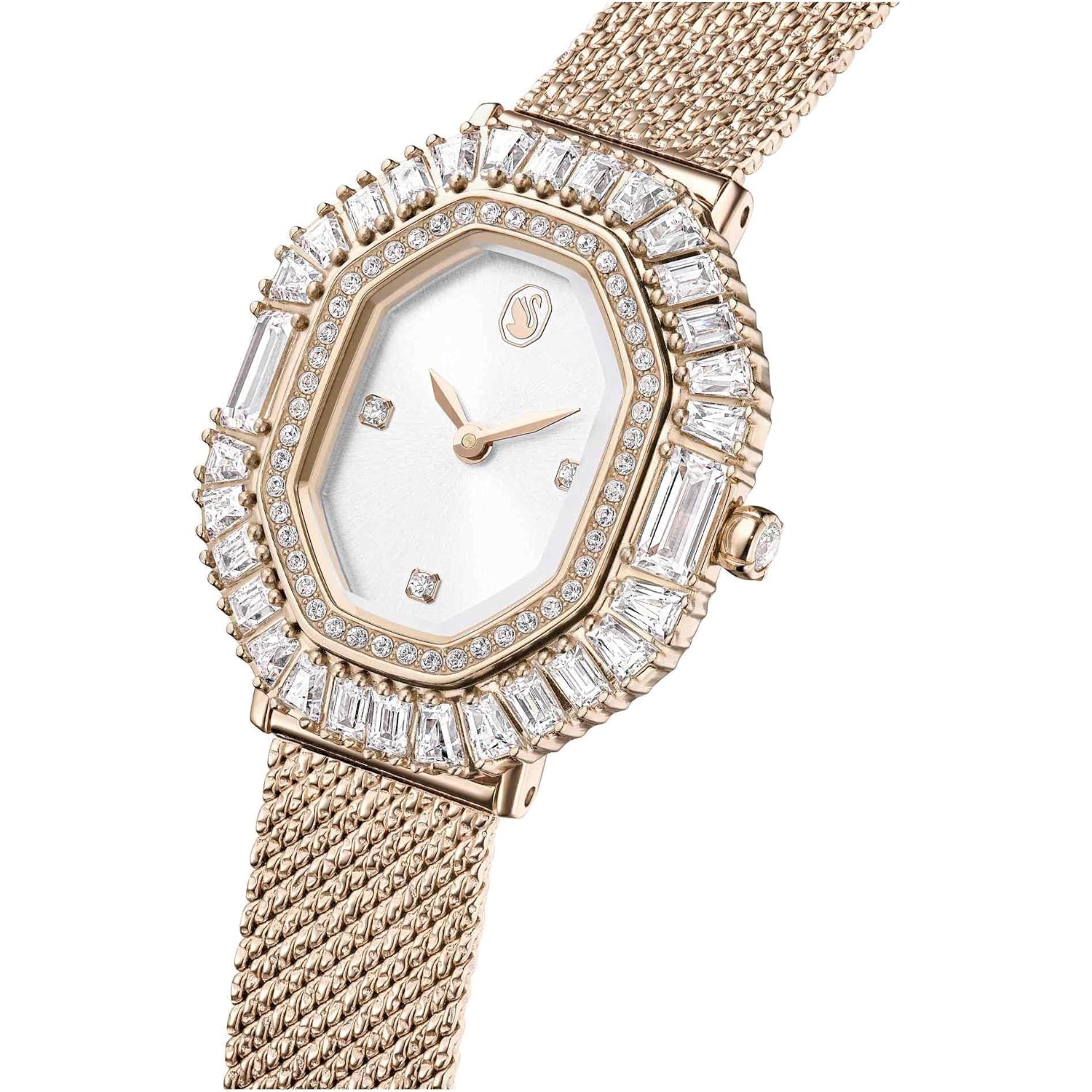 Swarovski Matrix Octagon Watch, Swiss Made, Clear Crystals, Gold-Tone, Stainless Steel Finishes