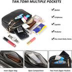 Tantomi Crossbody Bags For Women, 6-Pockets Cross Body Purse, Vegan Leather Handbags Shoulder Bag For Travel, Gifts For Women