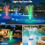 Floating Pool Fountain With Lights Show, 9 Pool Light Modes And 3 Fountain Modes With Remote For Inground Above Ground Pool, Upgraded Rechargeable Pool Fountains With Anchor-1 Pc