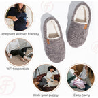 Everfoams Women’S Soft Curly Full Slippers Memory Foam Lightweight House Shoes Cozy Loafer With Polar Fleece Lining