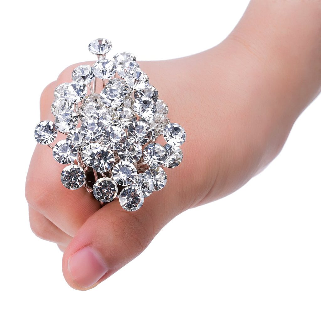 40 Pcs Bridal Wedding Hair Pins, U Shaped Rhinestone Hair Clips, Crystal Silver Wedding Hair Jewellery Hair Styling Accessories, Diamante Hair Clips For Women Girls Bridesmaids Prom()