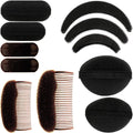 11 Pieces Hair Bump Sponge Volume Hair Bases Set Bump It Accessory For Volume Insert Styling Tools Up Combs Clips Sponge Bun Updo Accessories For Women Diy Hairstyles(Black, Brown)