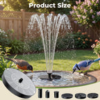 Aisitin Solar Fountain Pump With 6 Nozzles, 2026 Solar Bird Bath Fountains | Upgraded Floating Solar Water Fountain For Garden, Pond, Pool, Fish Tank, Backyard & Outdoor