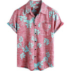 Vatpave Mens Front Pocket Hawaiian Shirts Casual Floral Shirts Short Sleeve Button Down Beach Tropical Shirts