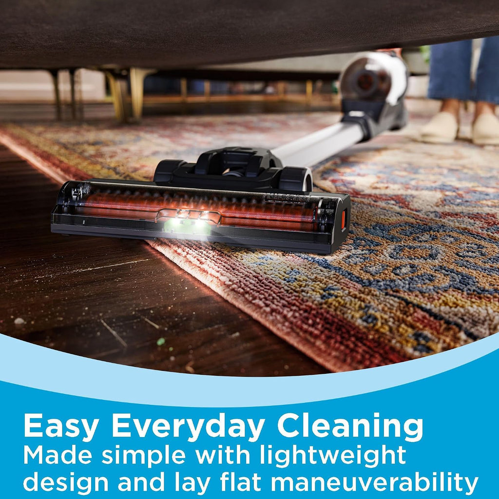 Black+Decker Powerseries 20V Max Cordless Stick Vacuum Cleaner, Household Vacuum Cleaners For Hardwood Floors And Carpet, Led Lights, Detachable, Anti-Tangle, Lightweight, Bagless (Bhfea18D1)