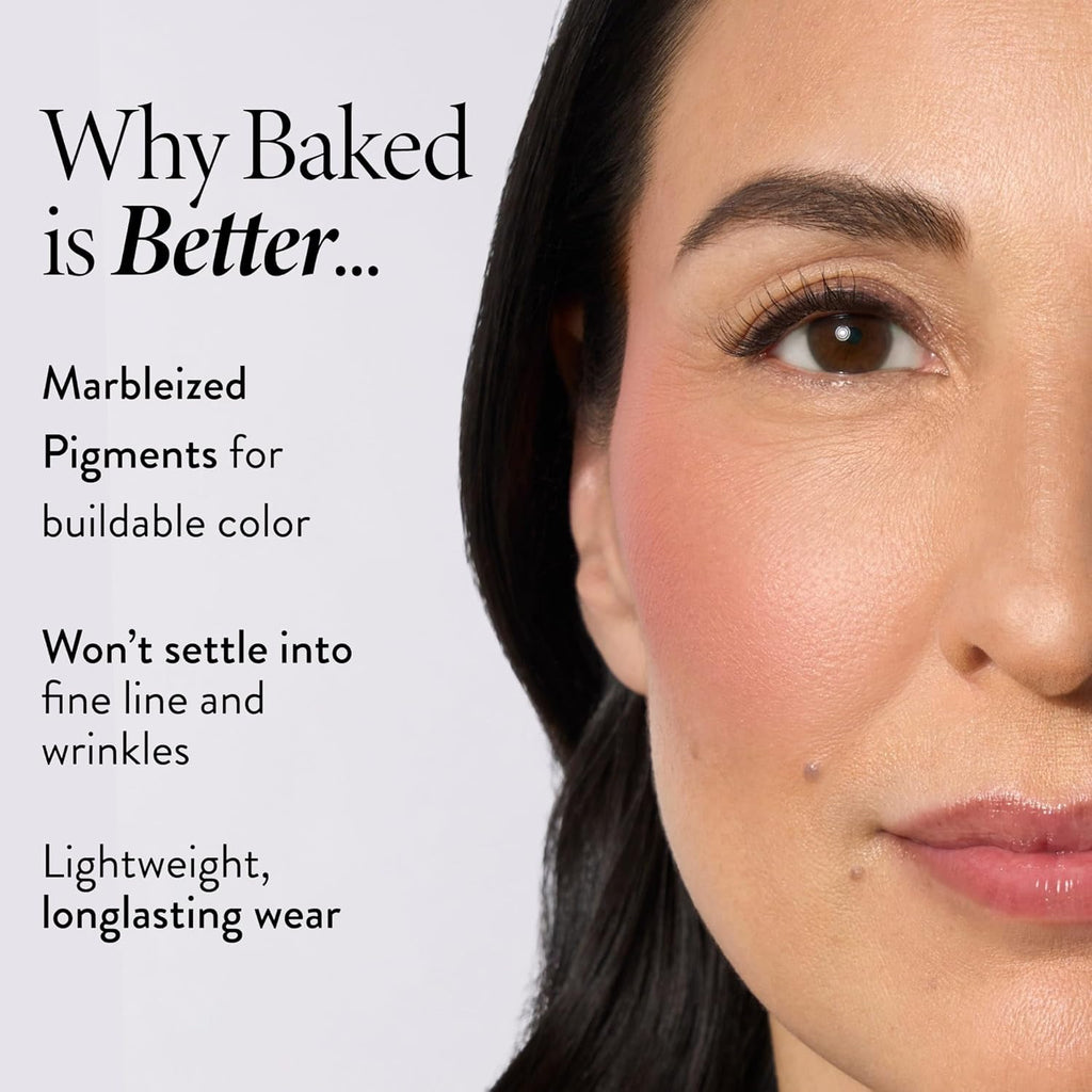 LAURA GELLER NEW YORK Baked Blush-n-Brighten for Mature Skin - 01 Pink Buttercream- Powder Blush Won't Settle into Fine Lines - Buildable Natural Finish – Longlasting Formula - Made in Italy