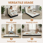 Foldable Mattress Twin Memory Foam Tri Folding Pad Washable, 75X38X4" White