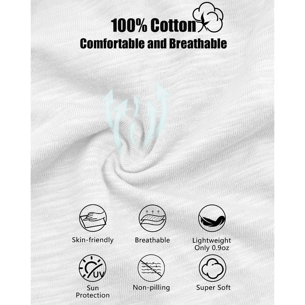 100% Cotton Lightweight Summer Hats for Women Men, Ultra Thin Slouchy Beanie Hat Oversizes Beanies Chemo Cap 2pcs White