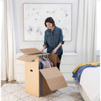 Bankers Box 3-Pack Tall Tape-Free Wardrobe Moving Boxes, 24" X 24" X 40" | Move Hanging Clothes From Closet To Truck With Wardrobe Boxes That Reduce Folding, Wrinkles, And Repacking.