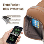 Travel Sling Bag, Anti Theft Crossbody Bag For Women | Rfid Blocking, 8 Card Slots, Back Zippered Pocket, Metal Zippers,Switchable Strap