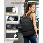 Gym Backpack For Women Men,Cheer Bag,Lightweight Gym Bag With Shoe Compartment, Waterproof Sports Backpack With Wet Pocket, Black