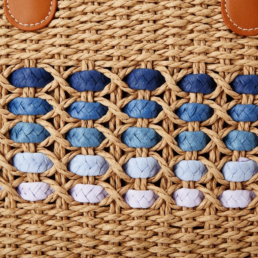 Women’S Tote Bag Straw Beach Shoulder Handbag Fashion Purse 2026 Summer Vacation Travel Woven Top Handle Bag