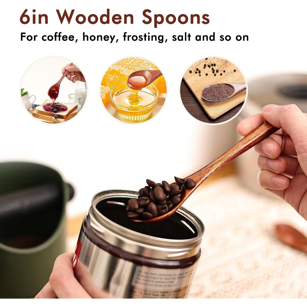 6Pcs 6In Wooden Spoons, Soup Spoons Set, Small Wooden Utensils | For Coffee, Tea, Jam, Sugar, Ice Cream And Bath Salts (6Pcs 6In)