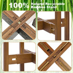 Adjustable Plant Stand Indoor,Bamboo Mid Century Modern Plants Stands, Stable Plant Holder,Fit 8 9 10 11 12 Inch Pots (Pot & Plant Not Included)