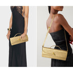 Joryin Woven Purse For Women Evening Clutch Woven Leather Handbags Crossbody Bag Purse Formal Evening Bag, Vegan Leather