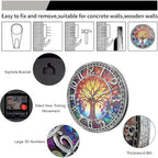 Wangiro 12" Round Tree Of Life Wall Clock Silent Non-Ticking Antique Silver | Plastic Frame,Precise Quartz Movement,Easy-Read Numerals,Easy To Hang,Ideal Gift For Living Room Bedroom Office Decor