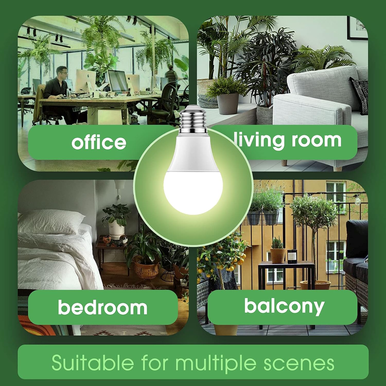 Grow Light Bulbs, Briignite Led Grow Light Bulb A19 Bulb, Full Spectrum Grow Light Bulb, Plant Light Bulbs E26 Base, 11W Grow Bulb 100W Equivalent, Grow Light For Indoor Plants, Seed Starting, 2Pack