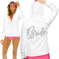 Rhinestonesash Beach Bride Coverup Pool Jacket - Sparkle Lightweight Bride Zip Hoodie - Bridal Party Hoodies