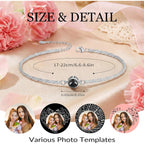 Easycosy Personalized Bracelets with Picture Inside, Mothers Day Love Gifts for Mom Wife, Custom Photo Projection Bracelets Customized Birthday Anniversary Memorial Jewelry Gifts for Women Girlfriend Her