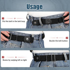 WERFORU 3 Pack 4 Pack No Buckle Invisible Stretch Belt Buckle-Free Elastic Belt for Women and Men