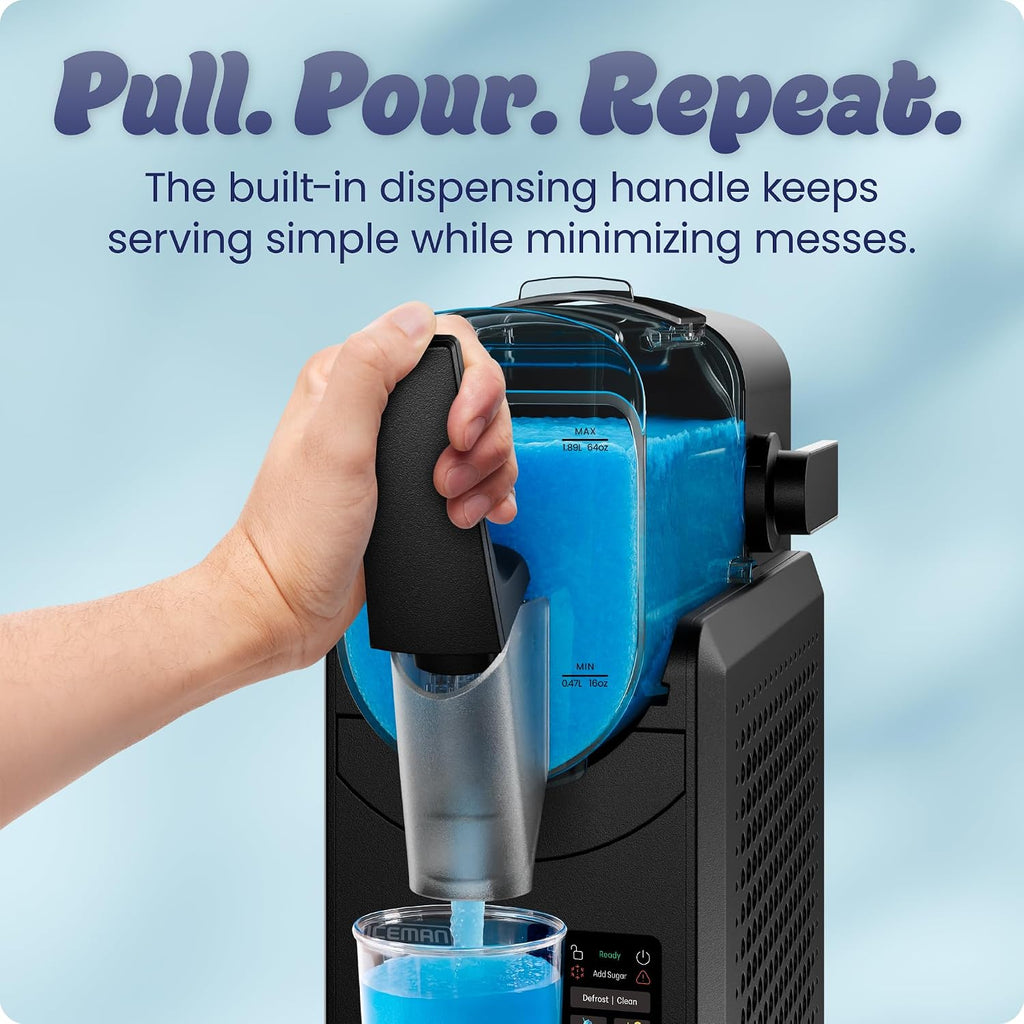 Iceman By Chefman Slush-Ease Max 90Oz Slushie Machine, 64Oz Liquid Capacity Frozen Drink Maker & Slushy Machine With 5 Presets And Led Display, Perfect For Frozen Margaritas, Frappes, Smoothies