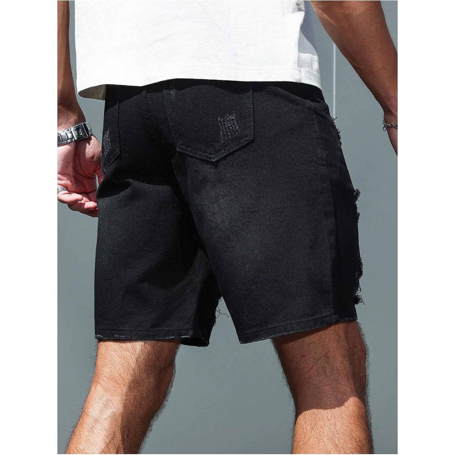 Verdusa Men'S Jorts Ripped Denim Shorts Baggy Jean Vintage Summer Denim Shorts