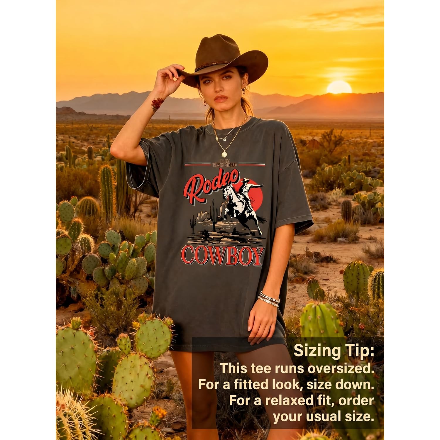 Oversized Western Shirts for Women Cowgirl Rodeo Graphic Tee Top Cowboy Vintage Country Concert Outfit Darkgray