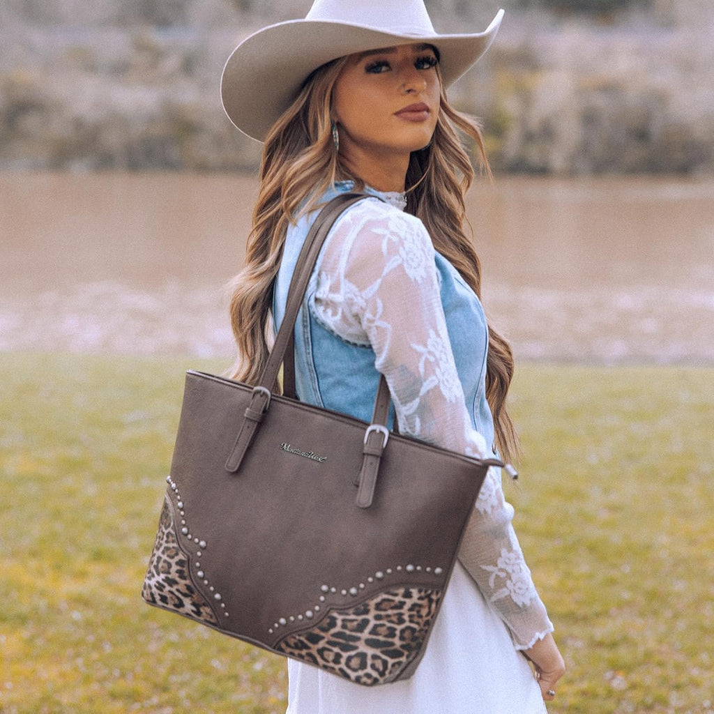Montana West Purses for Women Tote Bag 3Pcs Set Leopard Print Satchel Handbags