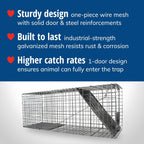 Havahart Large 1-Door Live Animal Trap For Raccoons, Cats, Bobcats, Beavers | Heavy Duty Humane Catch And Release Cage Trap For Outdoor Pest Control, 1079Sr