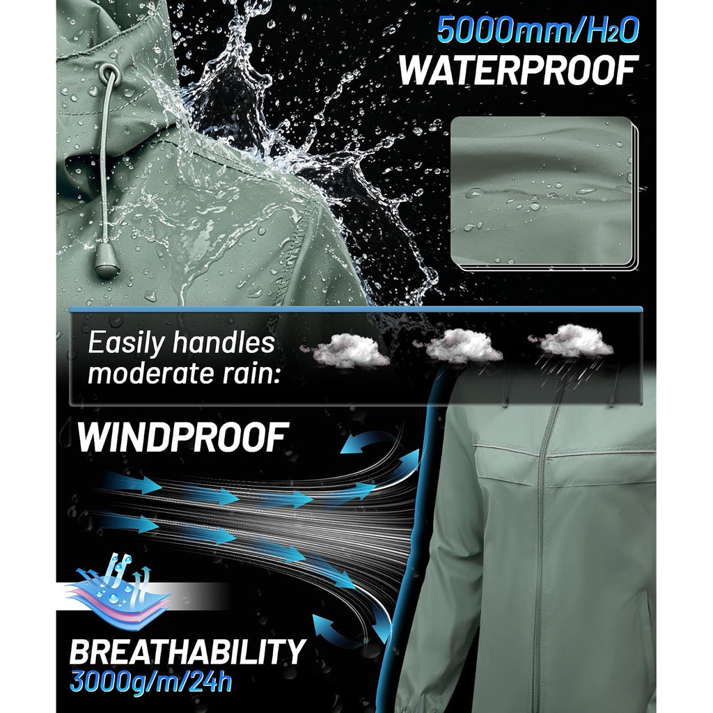 Swisswell Rain Jacket Women Lightweight Packable Waterproof Raincoat With Hood Windproof Windbreaker For Hiking Running