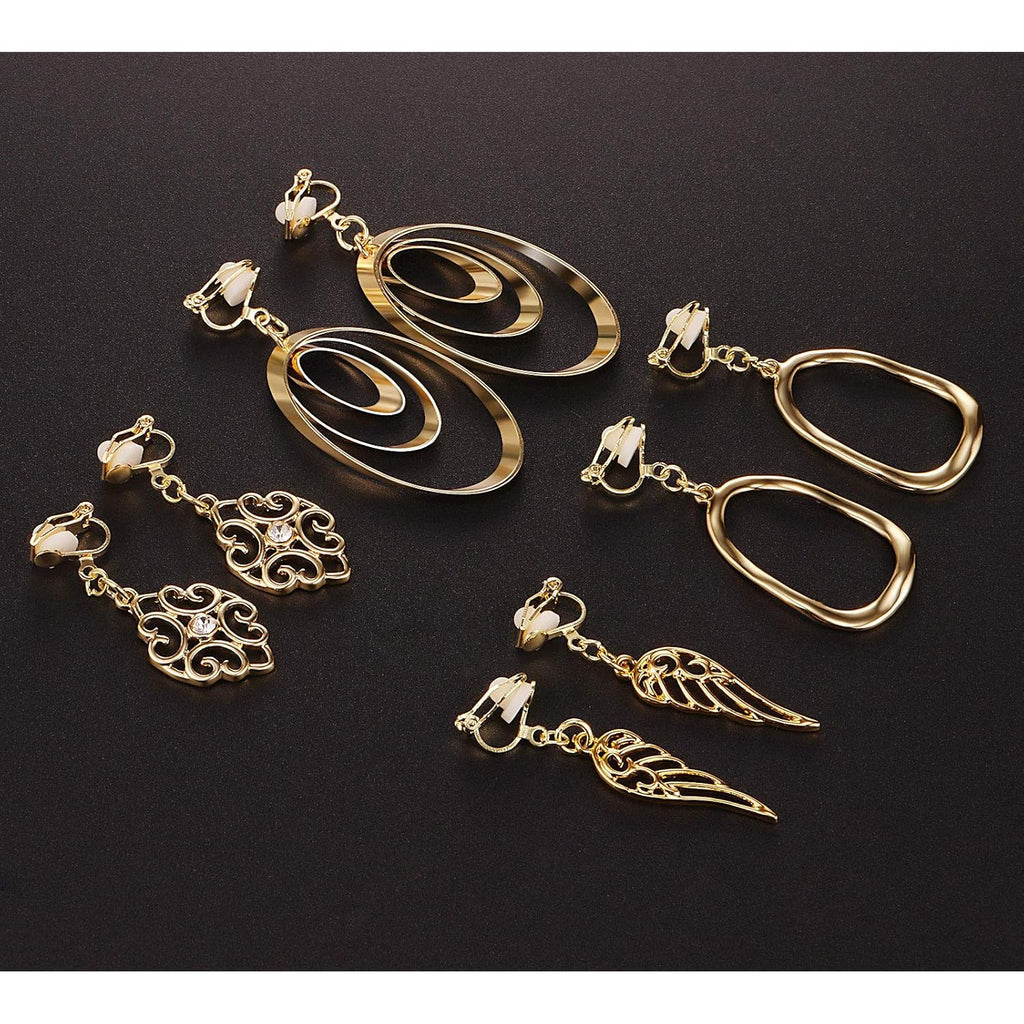 15 Pairs Gold Clip on Earrings for Women Fashion,Lightweight Fake Earrings Set