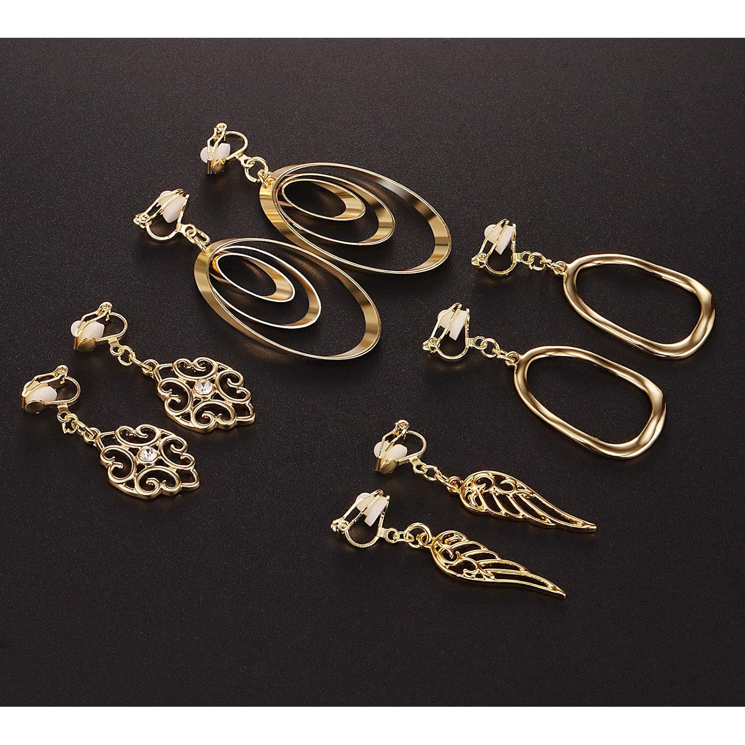 15 Pairs Gold Clip on Earrings for Women Fashion,Lightweight Fake Earrings Set