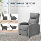 Sweetcrispy Massage Recliner Chair For Adults, Adjustable Home Theater Seating With Lumbar Support For Living Room, Modern Fabric Reclining For Small Space, Grey