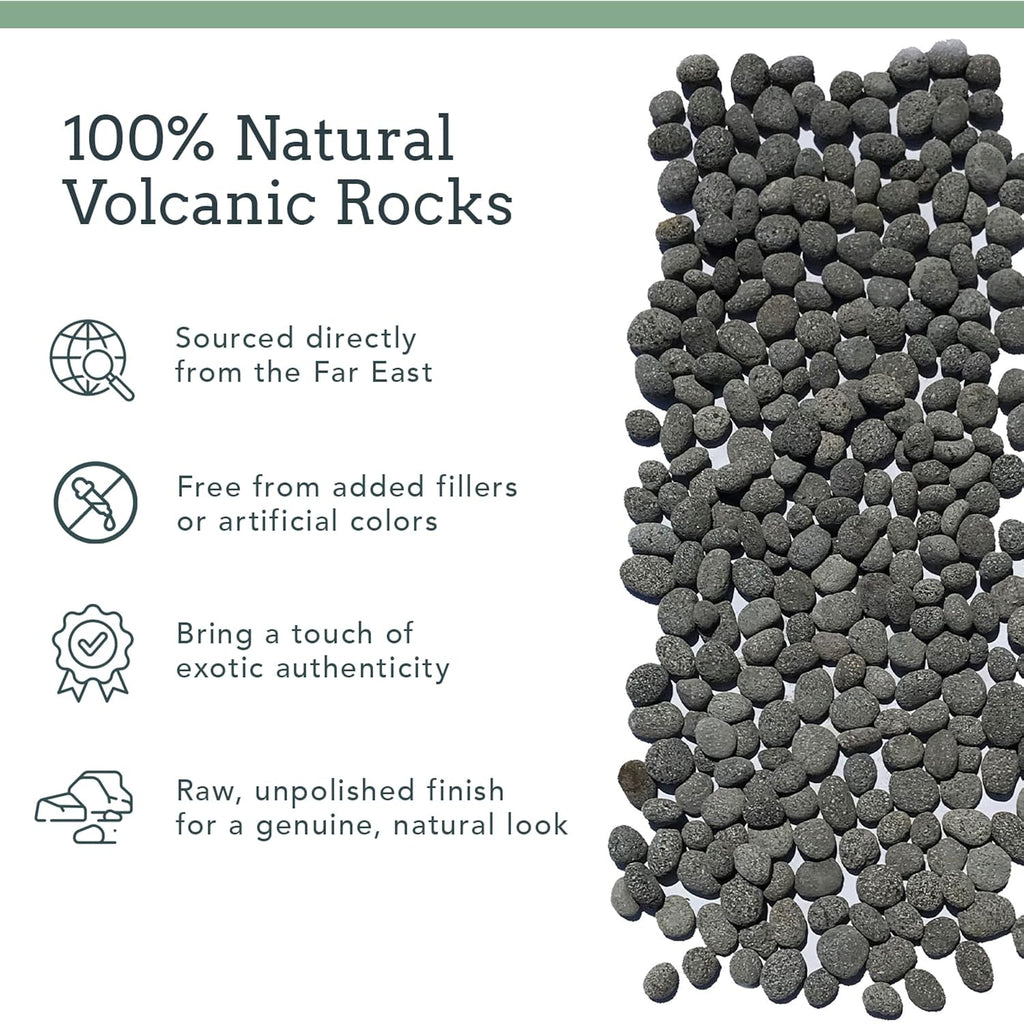 Black Lava Rocks For Fire Pit - 1 To 2 Inch 20 Lbs - Gas Fireplace Rocks - Black Lava Rock For Propane Fire Pit - Decorative Lava Stone Volcanic Rock For Outdoor & Indoor Gas Fireplace