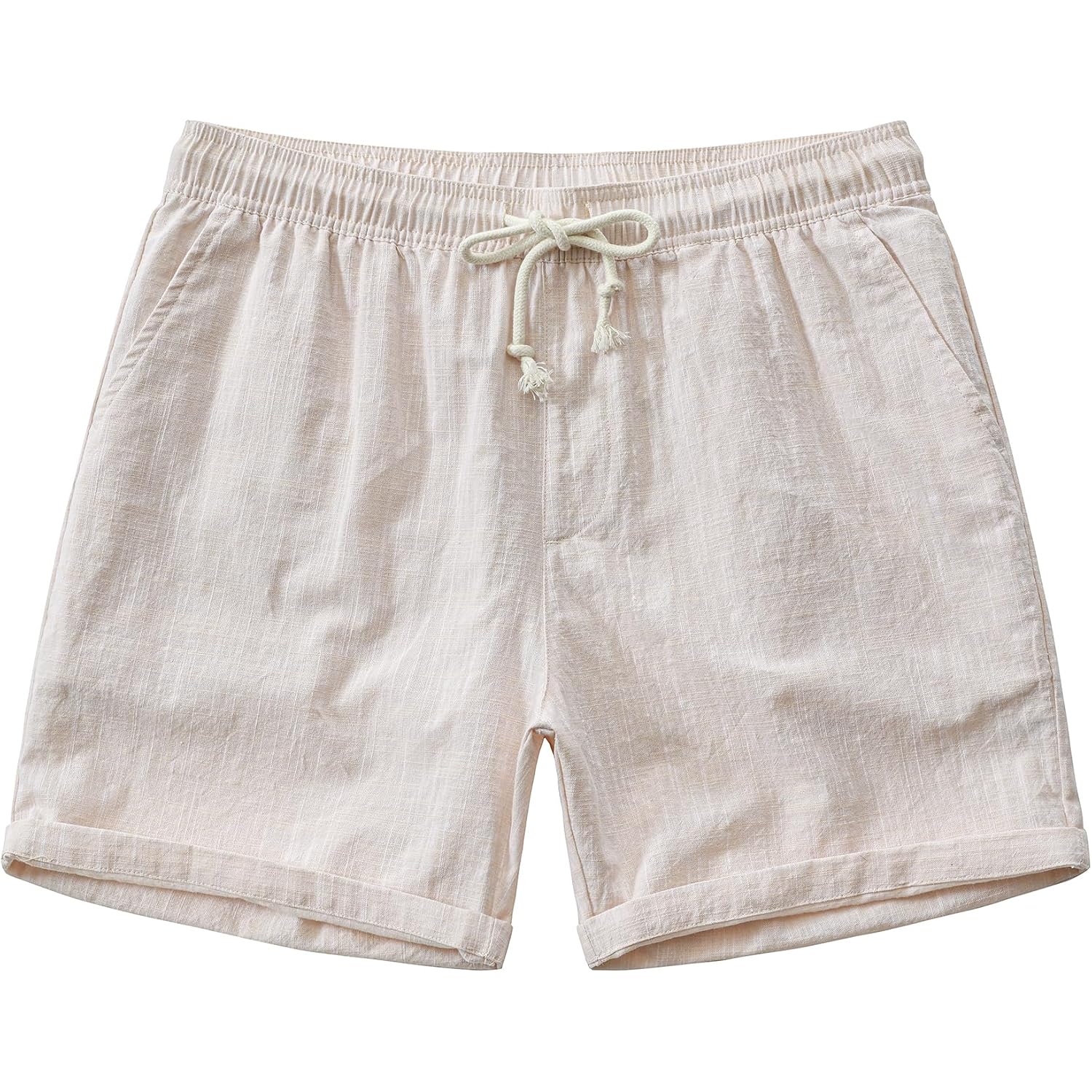 Jotook Mens Casual Chambray Shorts 7 Inch Elastic Waist Drawstring Shorts Lightweight Cotton Summer Beach Short