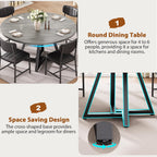 Jocoevol 51" Round Dining Table Kitchen Dining Room Circle Dinner Pedestal Table For 4 6 8, Space Saving Wood Kitchen & Dining Room Furniture (Grey)