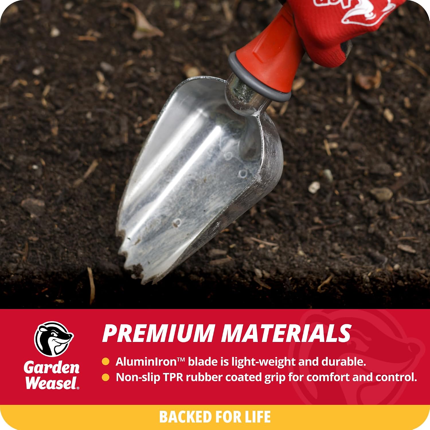 Garden Weasel Potting Scoop - Oversized | Dig And Transport | Planting And Gardening Hand Digging Tools, Heavy Duty Soil Scoop, Mini Gardening Shovel | 91362