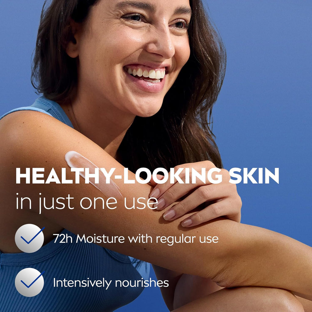 Nivea Essentially Enriched Body Cream For Dry To Very Dry Skin With Hyaluronic Acid, Deep Nourishing Serum And Almond Oil, 72-Hour Body Moisturizer, 13.5 Oz Jar