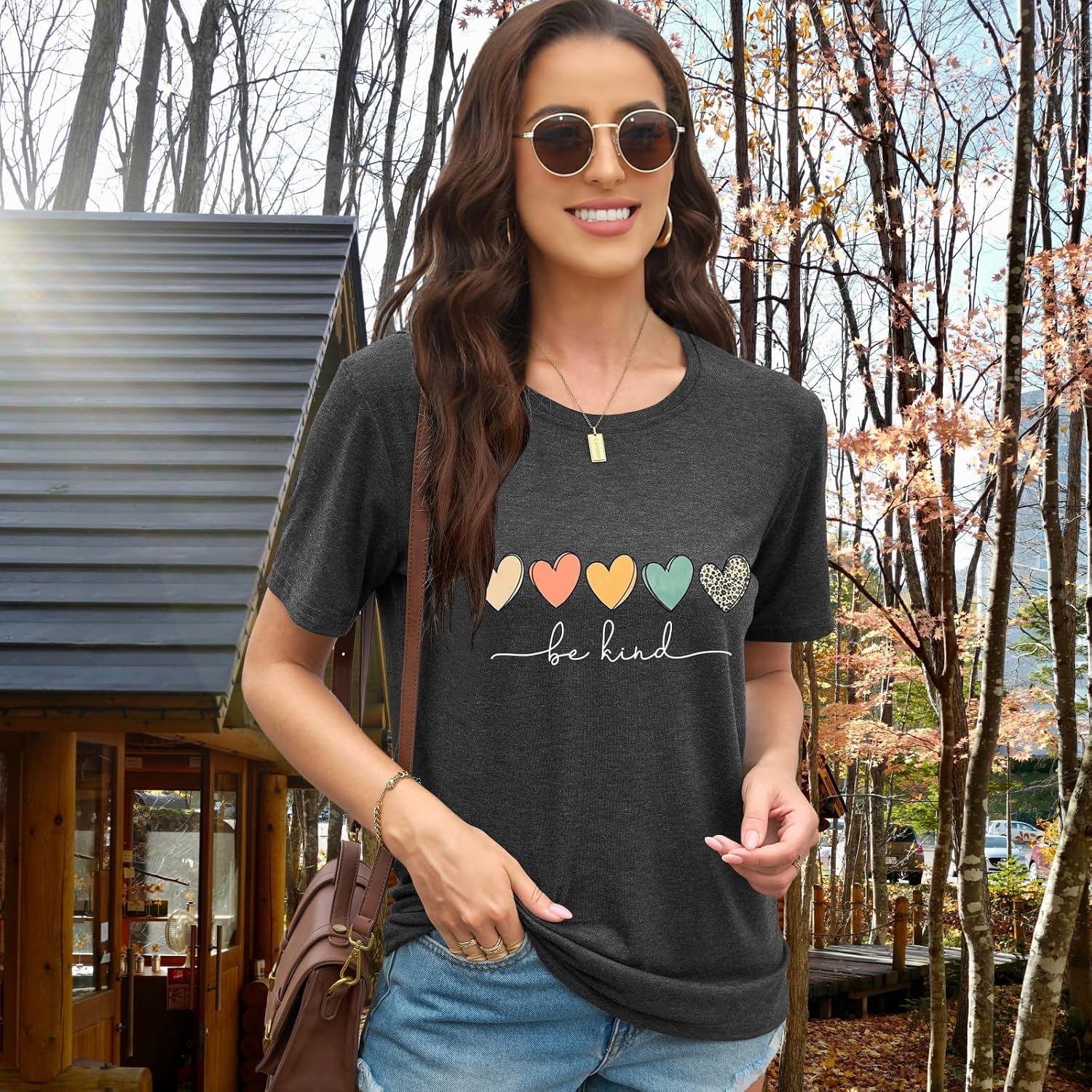 EUOW Tshirts for Womens Graphic Summer Tees Short Sleeve Loose Fit Trendy Tops Love