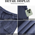 Women's Casual Shorts with Pockets,Elastic High Waist Cargo Shorts,Lightweight Cotton Shorts for Women Summer 2026