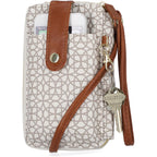 Mundi Jacqui Rfid Crossbody Wallet For Women, Vegan Leather Small Travel Handbag With Phone Holder, Compact Organizer With Card Slots And Removable Strap, Vacation Purse In Bridgehampton Sand