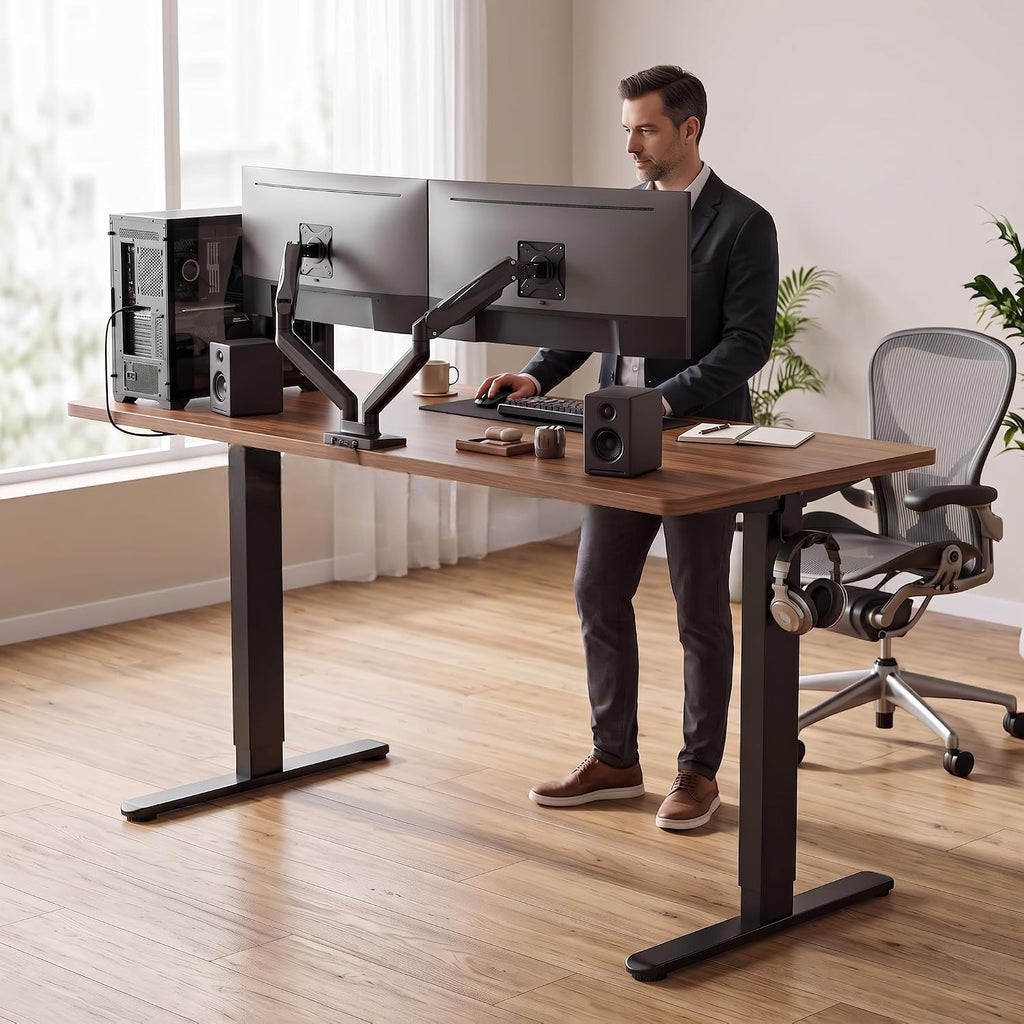 Ergear Dual Motor Standing Desk Frame, Electric Adjustable Legs Compatible Desktop Size 44″-90″, 264 Lbs Weight Capacity, 4 Memory Height Settings Stand Up Desks Base, Black Frame Only