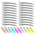 30Pcs Metal Alligator Hair Clips, Duck Billed Salon Styling Clips With Holes, Heavy Duty Silver Hair Pins For Women, Diy Bows & Home Use (30 Mixed Sizes)