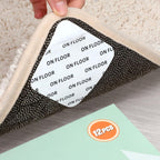Home Techpro 12 Pcs Rug Tape, Gripper For Rug For Hardwood Floors, Double Sided Reusable Under Rug Carpet Tape Stickers, Rug Anti Slip Grips For Area Rugs, Non Slip Rug Pads