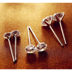 925 Sterling Silver Earrings, Cubic Zirconia Stud Earrings, Diamond Stud Earrings for Women