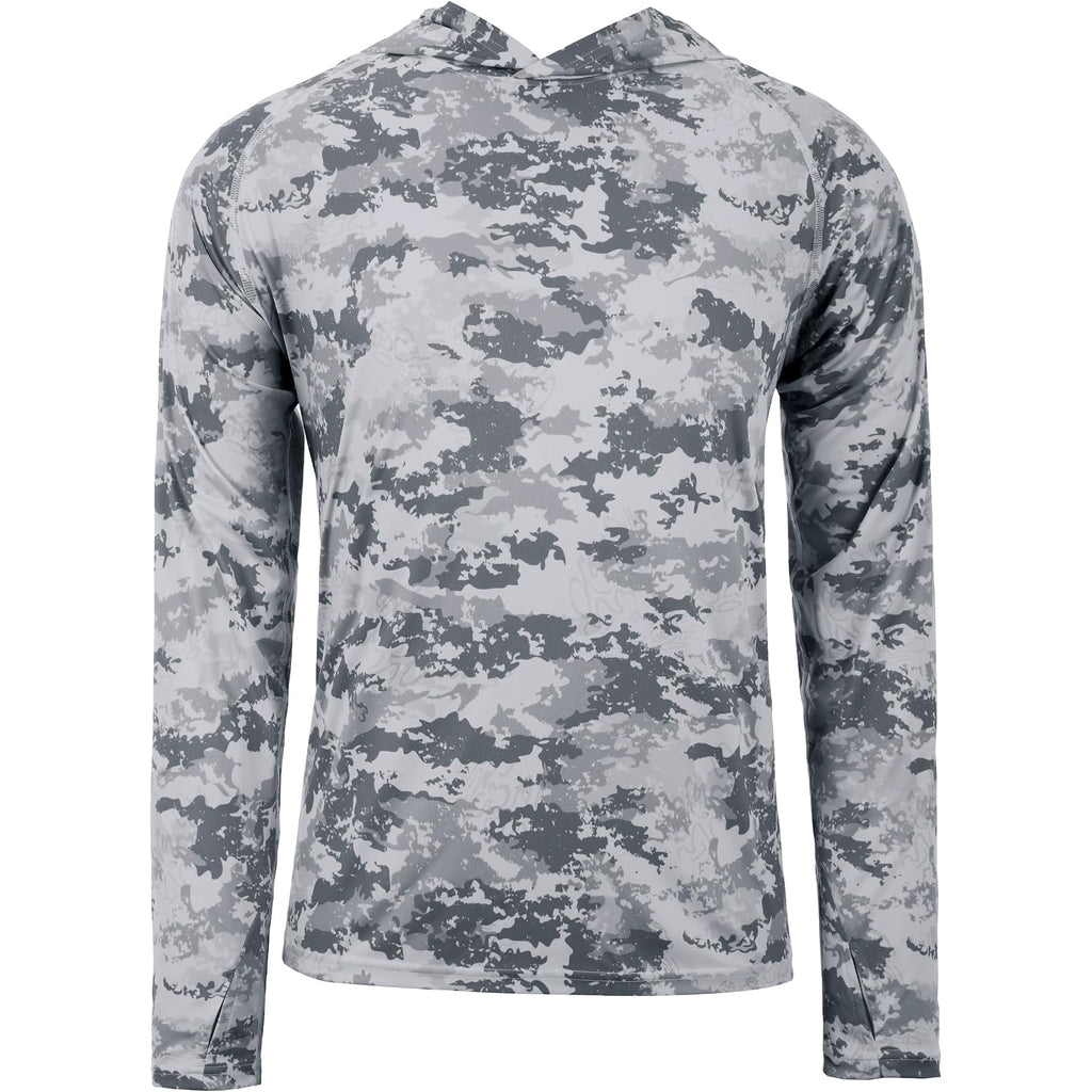 Fisheal Upf 50+ Mens Fishing Shirts With Hood，Long Sleeve Sun Protection Hunting Shirt, Lightweight Camo Shirt For Hiking